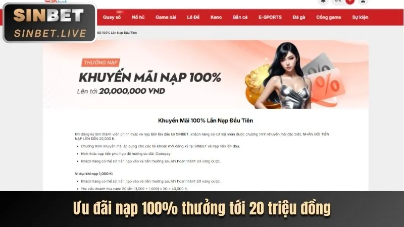 Thưởng Nạp Lại Hàng Ngày Sinbet